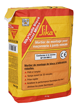 SIKACOLLE BLOCS JOINT MINCE GRIS EN SAC DE 25 KG