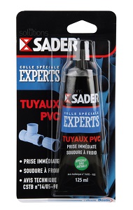 SADER COLLE TUYAUX PVC EN TUBE DE 125 ML