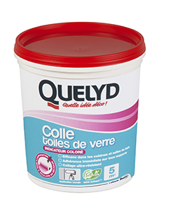 QUELYD COLLE TOILES DE VERRE AVEC INDICATEUR COLORE EN POT DE 1 KG