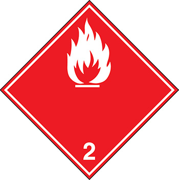 PANNEAU POUR TRANSPORT ADR 2.1B GAZ INFLAMMABLE 297 x 297 MM