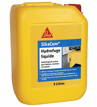 SIKACEM HYDROFUGE LIQUIDE EN BIDON DE 5 L