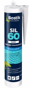 BOSTIK SIL 60 SANITAIRE GRIS EN CARTOUCHE DE 310 ML