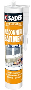 SADER MASTIC MACONNERIE BATIMENT ACAJOU EN CARTOUCHE DE 310 ML