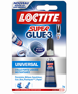 LOCTITE SUPERGLUE 3 LIQUIDE UNIVERSAL EN TUBE DE 3 GR