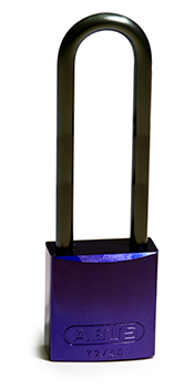 BRADY CADENAS VIOLET EN ALUMINIUM AVEC ANSE 75 MM EN PAQUET DE 6