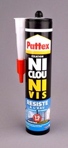 PATTEX NI CLOU NI VIS RESISTE A L'EAU EN CARTOUCHE DE 450 GR - par 12